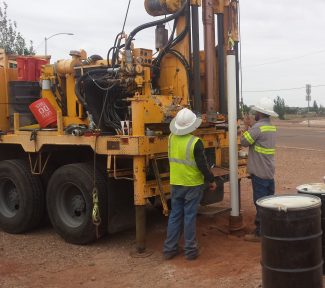 Monitoring well being installed in Winslow, Arizona